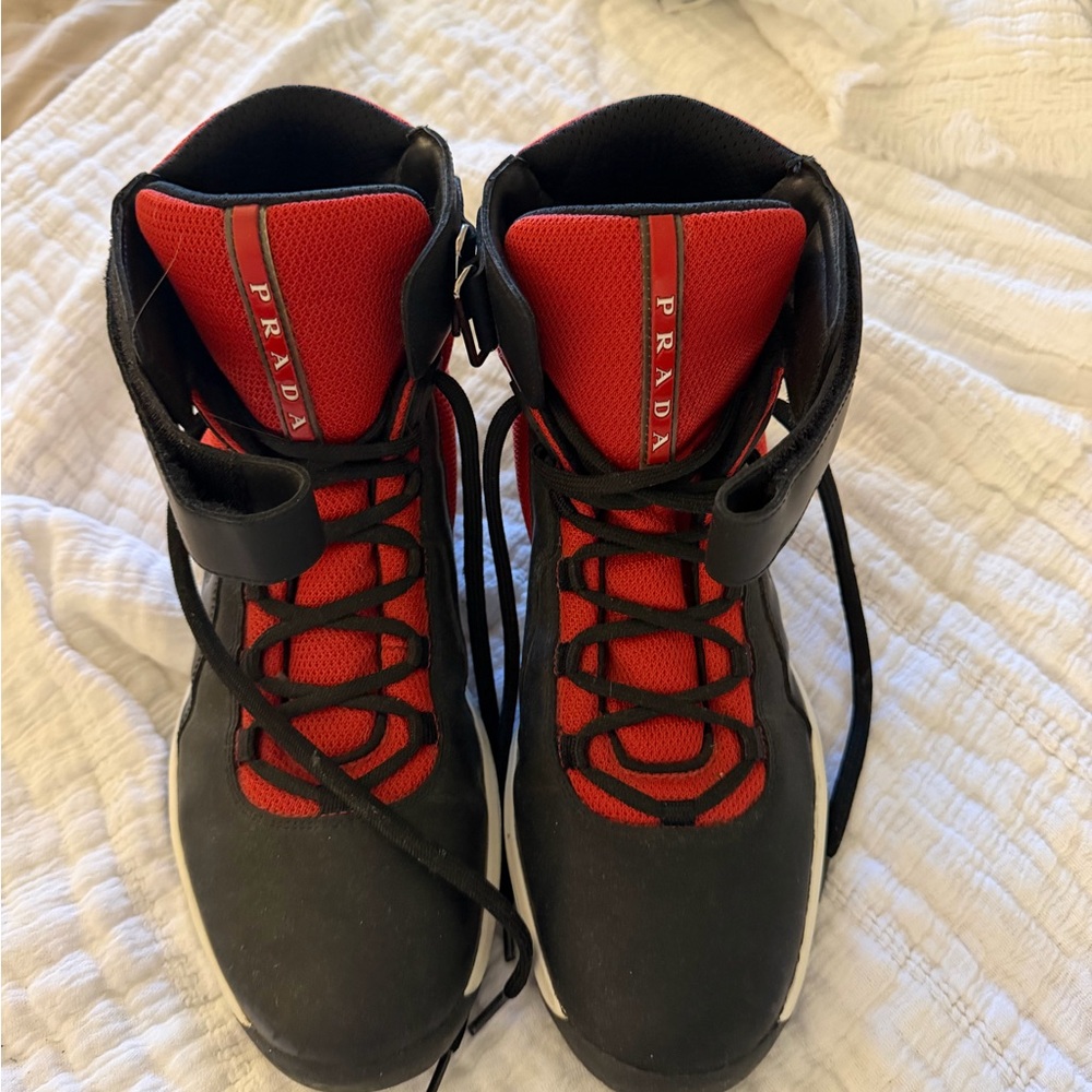 Prada Black and Red Men's Boots